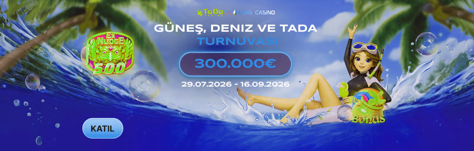TaDa Güneş, Deniz ve TaDa turnuvası afişi: deniz kenarında şezlongdaki kız