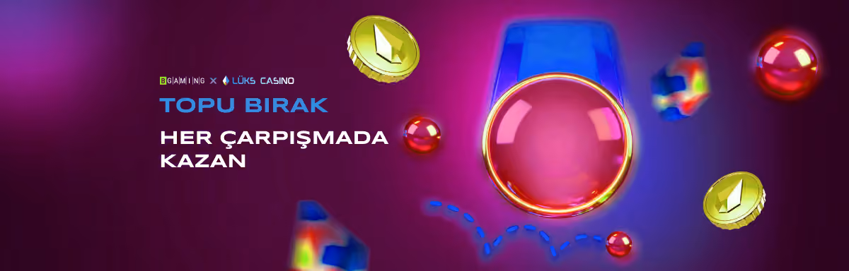 BGaming Topu Bırak afişi: plinko topu ve altın jetonlar