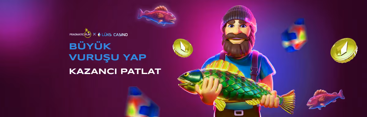 Pragmatic Play Büyük Vuruşu Yap afişi: balık tutan sakallı balıkçı