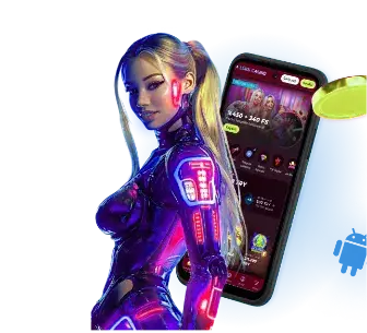 Mobil uygulama: elinde telefon tutan kadın ve Android simgesi
